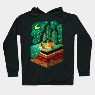 Camping in a Forest on a Starry Night Hoodie